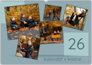 Vytvořte si vlastní fotokalendář jako osobní dárek plný vzpomínek. - Modrošedé čtverce